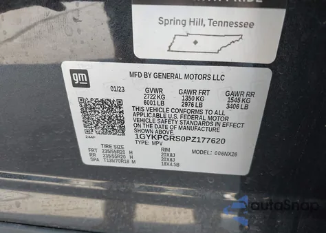 2023 Cadillac Xt6 Awd Sport z USA, uszkodzony, nr VIN 1GYKPGRS0PZ177620